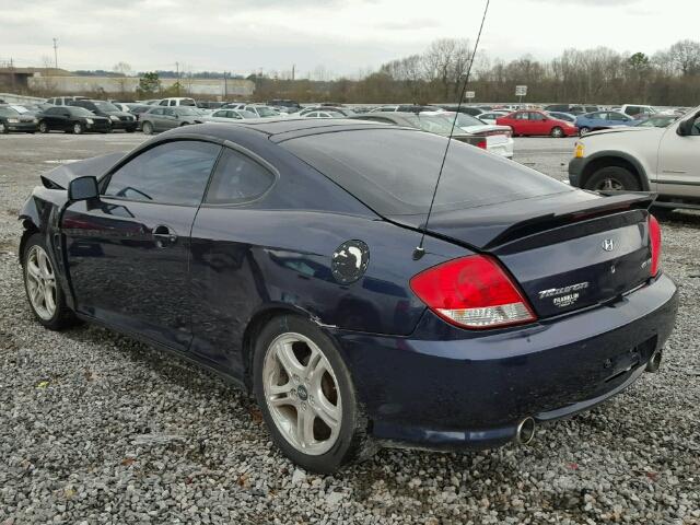 KMHHN65F55U177384 - 2005 HYUNDAI TIBURON GT BLUE photo 3