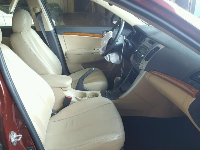 5NPEU46F19H497699 - 2009 HYUNDAI SONATA SE RED photo 5