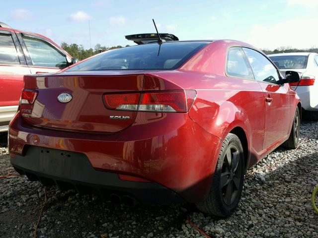 KNAFU6A26A5168227 - 2010 KIA FORTE EX RED photo 4