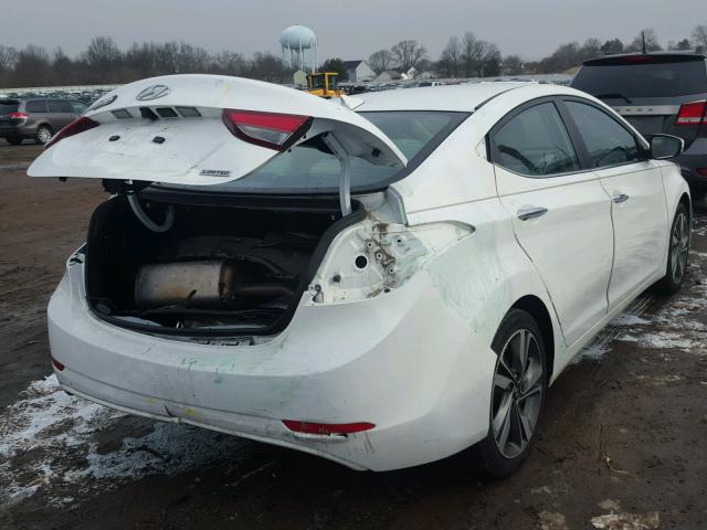 5NPDH4AE2EH495002 - 2014 HYUNDAI ELANTRA SE WHITE photo 4