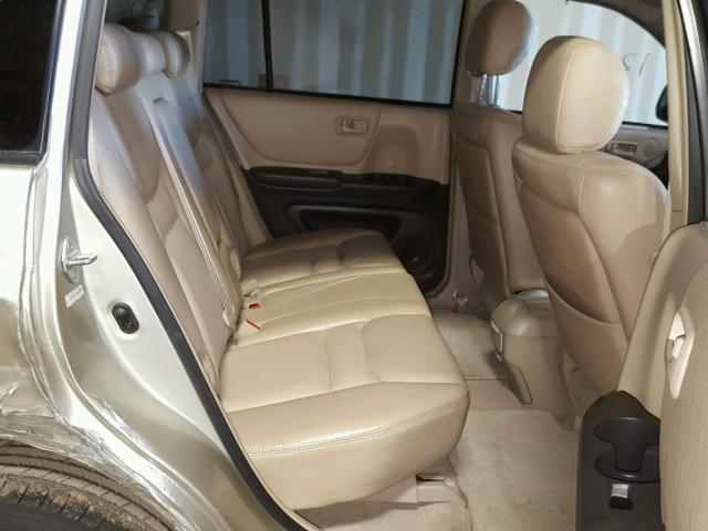 JTEHF21A330113008 - 2003 TOYOTA HIGHLANDER TAN photo 6