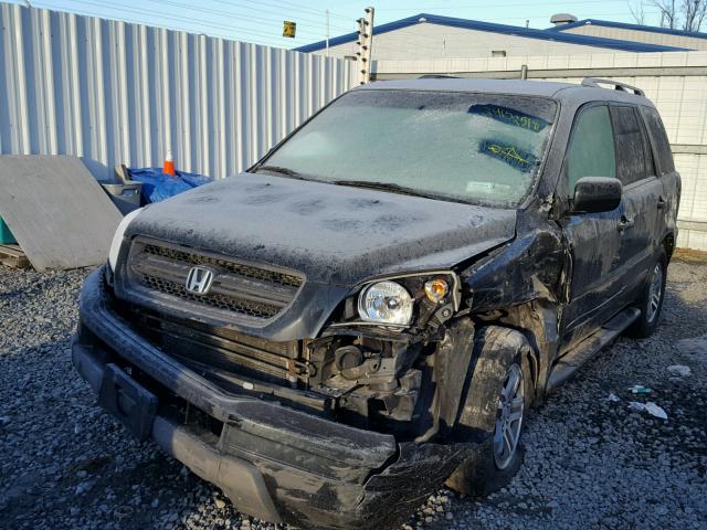 2HKYF18674H519281 - 2004 HONDA PILOT EXL BLACK photo 2