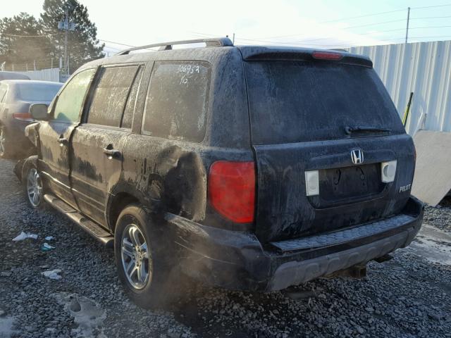 2HKYF18674H519281 - 2004 HONDA PILOT EXL BLACK photo 3