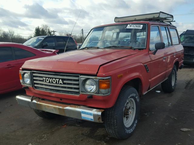 JT3FJ60G6G1134933 - 1986 TOYOTA LAND CRUIS RED photo 2