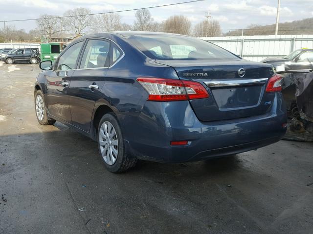 1N4AB7AP7EN853434 - 2014 NISSAN SENTRA S BLUE photo 3