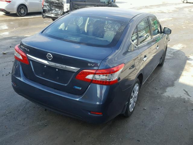 1N4AB7AP7EN853434 - 2014 NISSAN SENTRA S BLUE photo 4