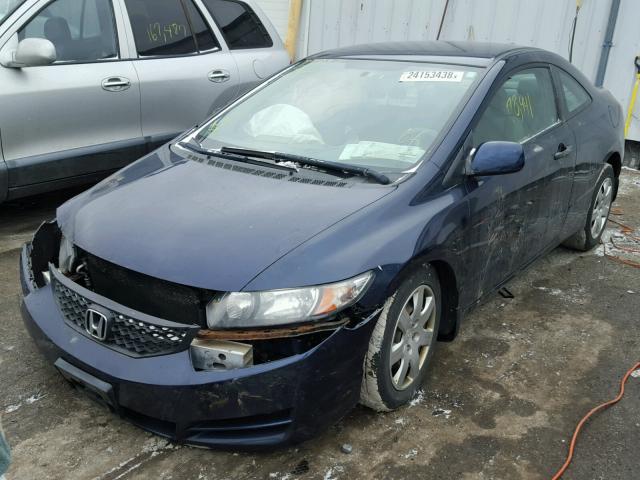 2HGFG12609H518973 - 2009 HONDA CIVIC LX BLUE photo 2