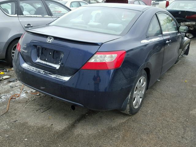 2HGFG12609H518973 - 2009 HONDA CIVIC LX BLUE photo 4