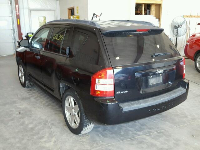 1J8FF47W57D583249 - 2007 JEEP COMPASS BLACK photo 3