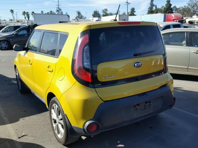 KNDJP3A56E7077918 - 2014 KIA SOUL + YELLOW photo 3