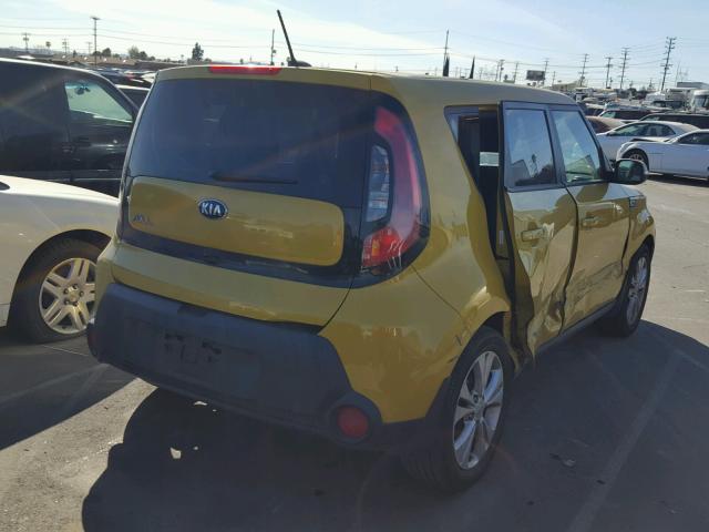 KNDJP3A56E7077918 - 2014 KIA SOUL + YELLOW photo 4