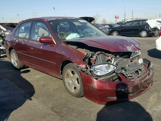 2HGES267X4H516014 - 2004 HONDA CIVIC EX BURGUNDY photo 1