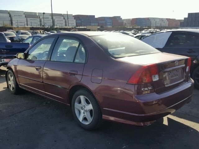 2HGES267X4H516014 - 2004 HONDA CIVIC EX ბურგუნდია ფოტო 3