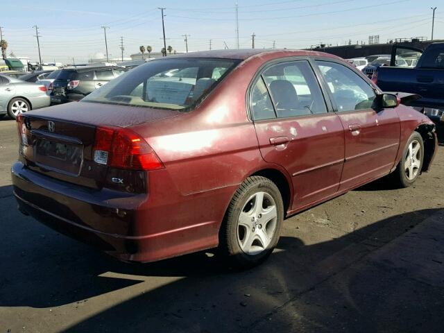 2HGES267X4H516014 - 2004 HONDA CIVIC EX ბურგუნდია ფოტო 4