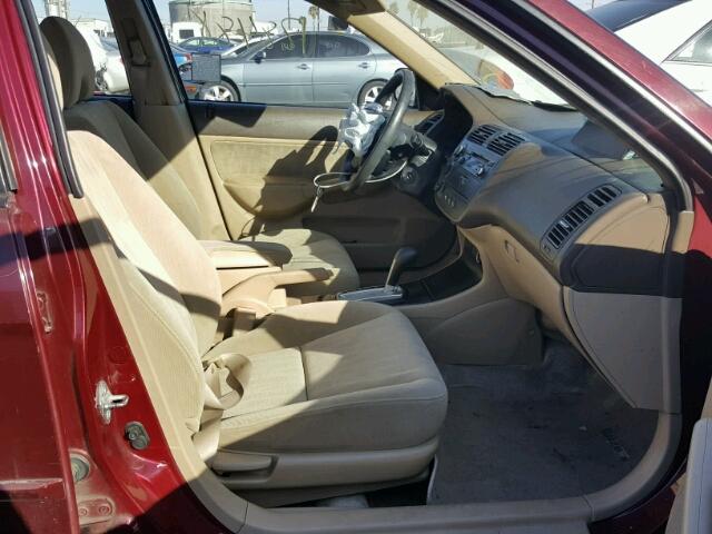 2HGES267X4H516014 - 2004 HONDA CIVIC EX ბურგუნდია ფოტო 5