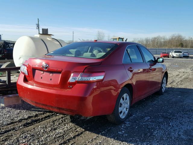 4T4BF3EK9BR179588 - 2011 TOYOTA CAMRY BASE RED photo 4