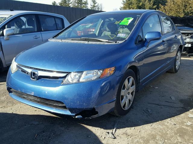 2HGFA16557H510612 - 2007 HONDA CIVIC LX BLUE photo 2