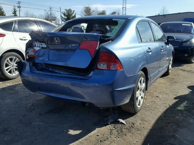 2HGFA16557H510612 - 2007 HONDA CIVIC LX BLUE photo 4