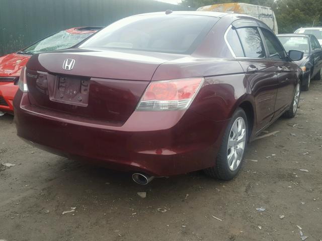 1HGCP26868A004997 - 2008 HONDA ACCORD EXL BURGUNDY photo 4