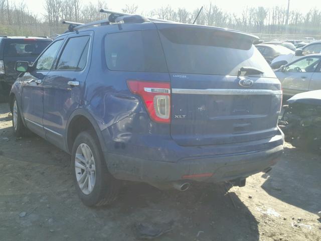 1FM5K8D85DGC03828 - 2013 FORD EXPLORER X BLUE photo 3