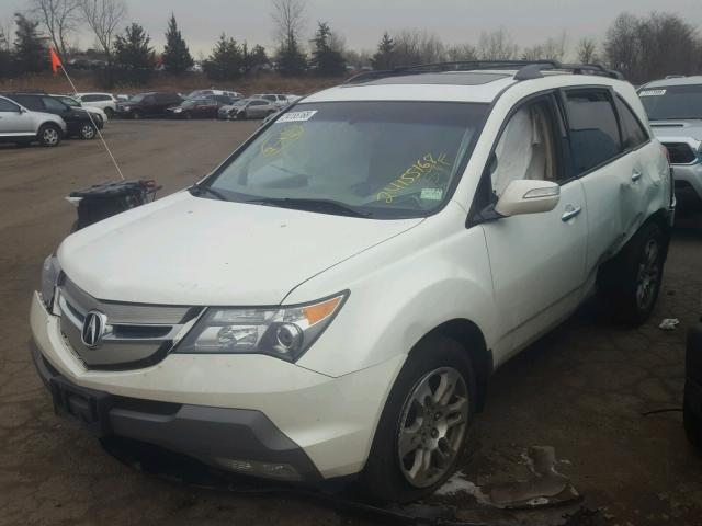 2HNYD28259H533506 - 2009 ACURA MDX WHITE photo 2