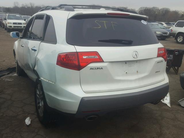 2HNYD28259H533506 - 2009 ACURA MDX WHITE photo 3