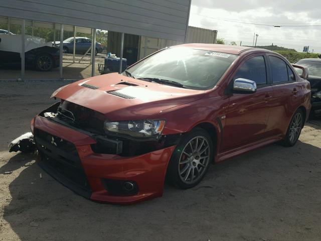 JA32W8FV1CU015692 - 2012 MITSUBISHI LANCER EVO RED photo 2