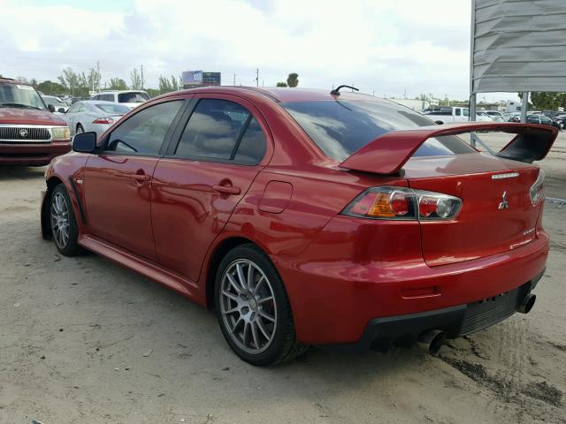 JA32W8FV1CU015692 - 2012 MITSUBISHI LANCER EVO RED photo 3