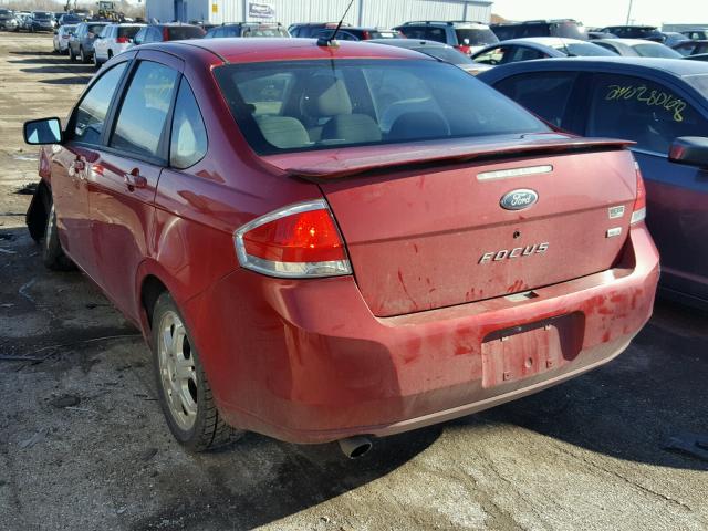 1FAHP36NX9W162060 - 2009 FORD FOCUS SES RED photo 3