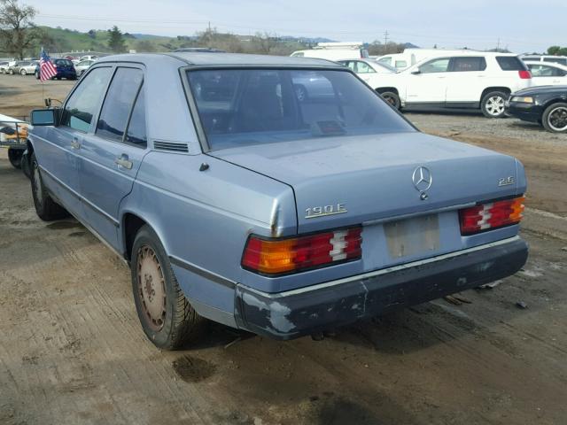 WDBDA29D8HF365808 - 1987 MERCEDES-BENZ 190 E 2.6 BLUE photo 3