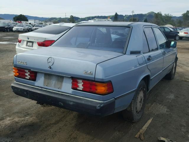 WDBDA29D8HF365808 - 1987 MERCEDES-BENZ 190 E 2.6 BLUE photo 4