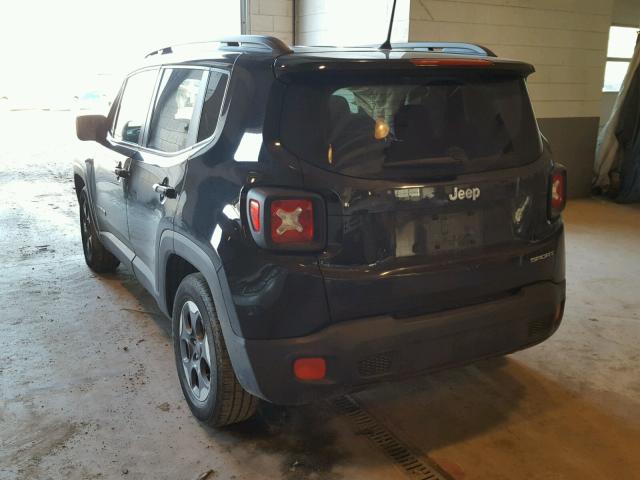 ZACCJAAB2HPF03020 - 2017 JEEP RENEGADE S BLACK photo 3