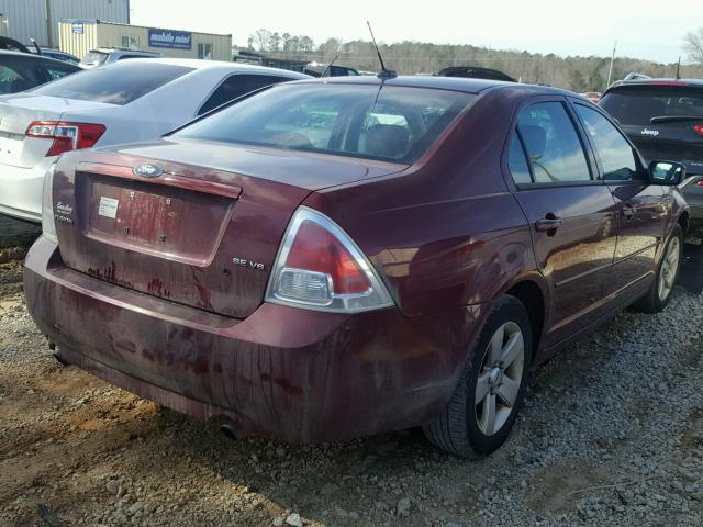 3FAHP071X7R254523 - 2007 FORD FUSION SE MAROON photo 4