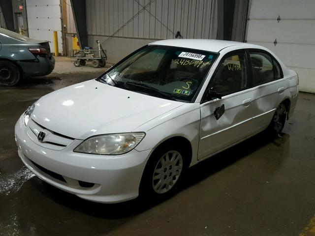 2HGES16505H546004 - 2005 HONDA CIVIC LX WHITE photo 2