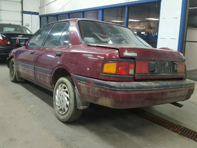 JM1BG2264L0182761 - 1990 MAZDA PROTEGE LX MAROON photo 3