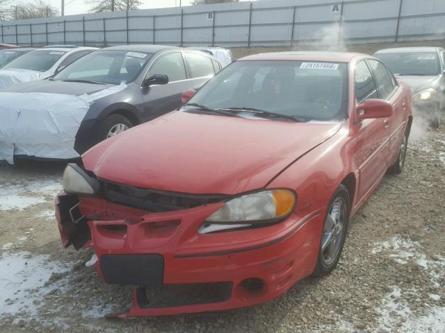 1G2NV52E21C102269 - 2001 PONTIAC GRAND AM G RED photo 2