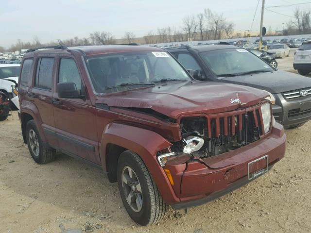 1J8GN28K28W262833 - 2008 JEEP LIBERTY SP MAROON photo 1