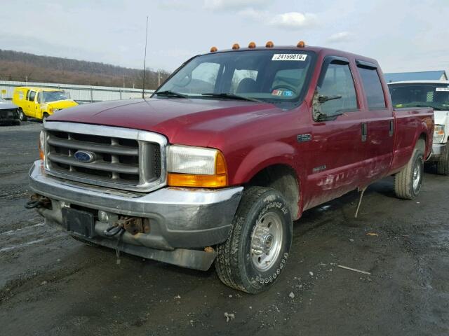 1FTNW21F81EC22843 - 2001 FORD F250 SUPER MAROON photo 2