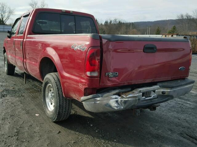 1FTNW21F81EC22843 - 2001 FORD F250 SUPER MAROON photo 3