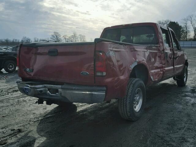 1FTNW21F81EC22843 - 2001 FORD F250 SUPER MAROON photo 4