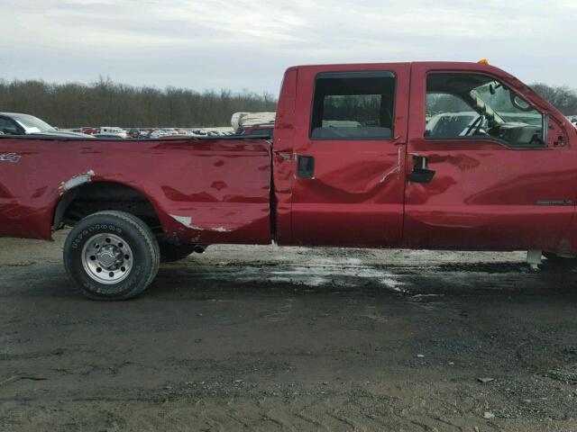 1FTNW21F81EC22843 - 2001 FORD F250 SUPER MAROON photo 9