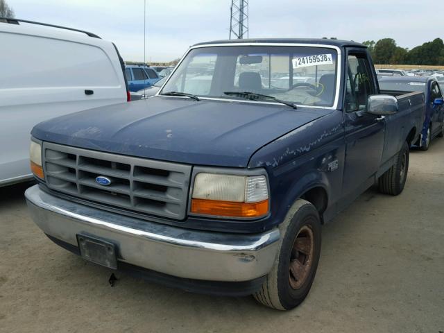 1FTEF15Y0NPA32227 - 1992 FORD F150 BLUE photo 2