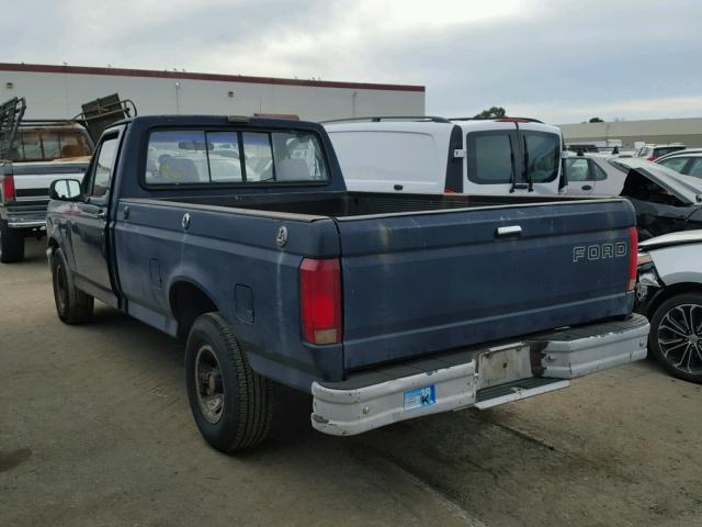 1FTEF15Y0NPA32227 - 1992 FORD F150 BLUE photo 3