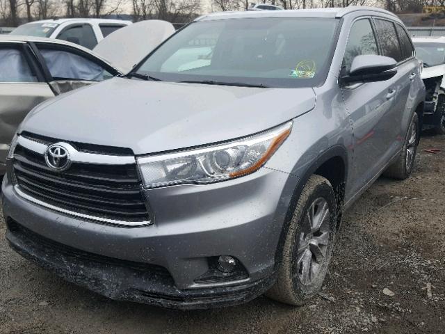 5TDJKRFH0FS077912 - 2015 TOYOTA HIGHLANDER SILVER photo 2