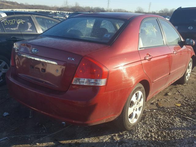 KNAFE221795590157 - 2009 KIA SPECTRA EX MAROON photo 4