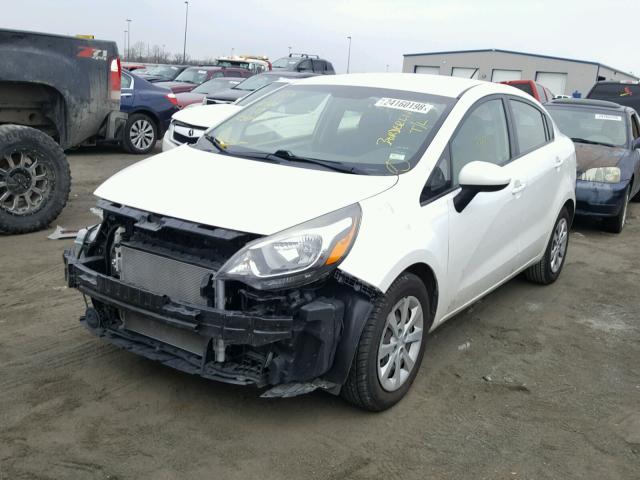 KNADM4A39D6211042 - 2013 KIA RIO LX WHITE photo 2