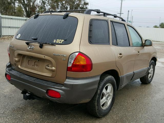 KM8SC13DX2U293353 - 2002 HYUNDAI SANTA FE G GOLD photo 4