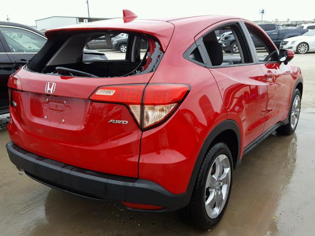 3CZRU6H51HM716634 - 2017 HONDA HR-V EX RED photo 4