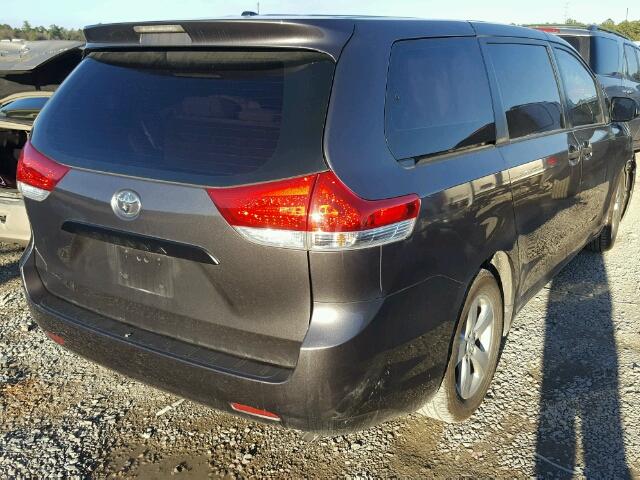 5TDZK3DC7DS307899 - 2013 TOYOTA SIENNA BAS GRAY photo 4