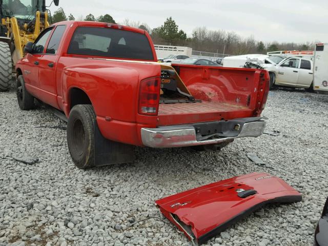 3D7MA48C54G110182 - 2004 DODGE RAM 3500 S RED photo 3